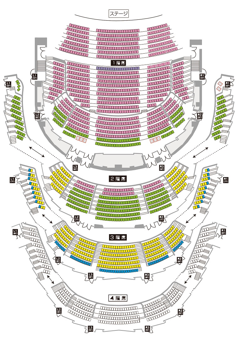 Seating Chart for the Subscription hitaru Concert Series