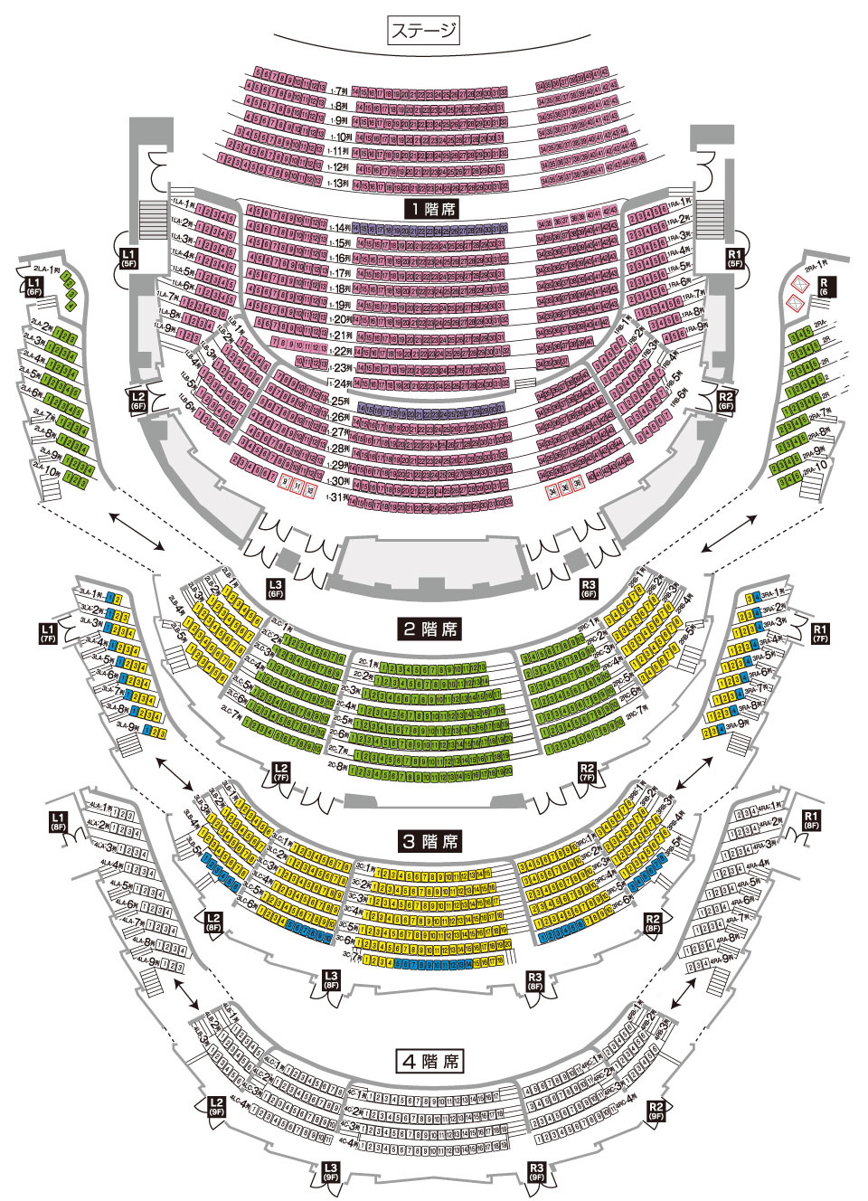 Seating Chart for the Subscription hitaru Concert Series
